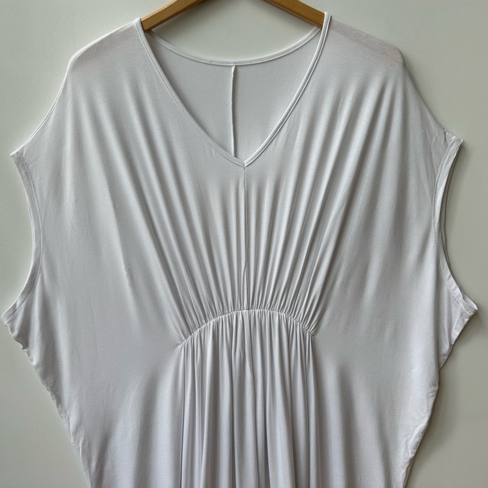 ELOQUII - Jersey Knit Dolman Sleeve Caftan - White - Plus Size 18/20 - Picture 2 of 6